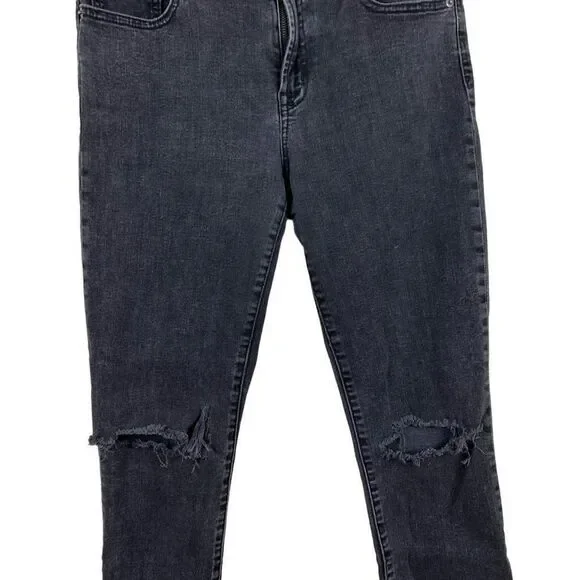 GAP True Skinny Gray wash Distressed Knee Denim Jeans Size 30 - Picture 4 of 8